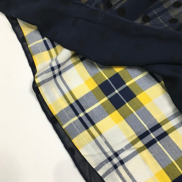 Miss Finch Skirt Yellow, Navy & White Plaid Large new - Picture 4 of 8